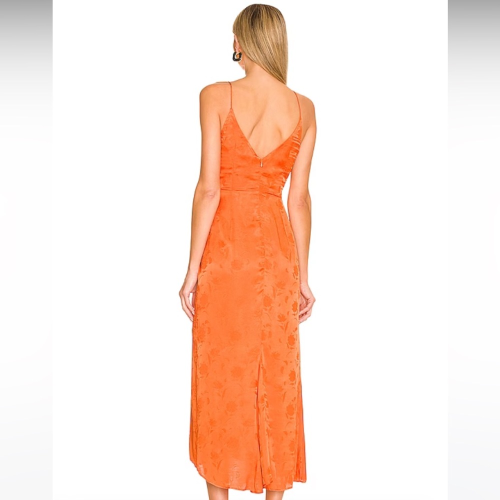 Revolve x Sau Lee Orange Floral Jacquard Dress - Picture 2 of 11